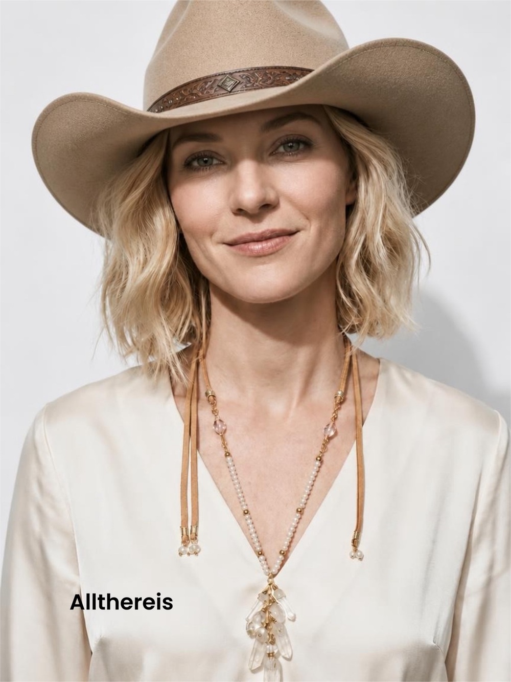 Chan Luu necklace leather , pearls and crystals - Picture 10 of 10